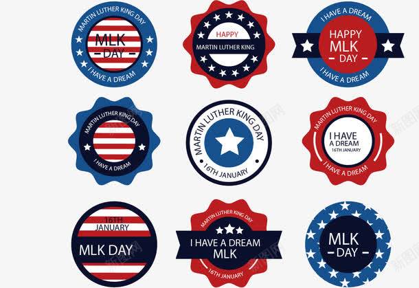 馬丁·路德·金紀(jì)念徽章設(shè)計 平面電商創(chuàng)意與配色素材解析